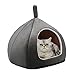 Dololoo Lit pour animal domestique pour chats, coussin lit gigogne pour chat ou petit animal de compagnie (gris foncé, taille M)