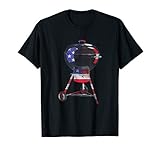 USA Charcoal Kettle Grill T-Shirt Stars and Stripes July 4th