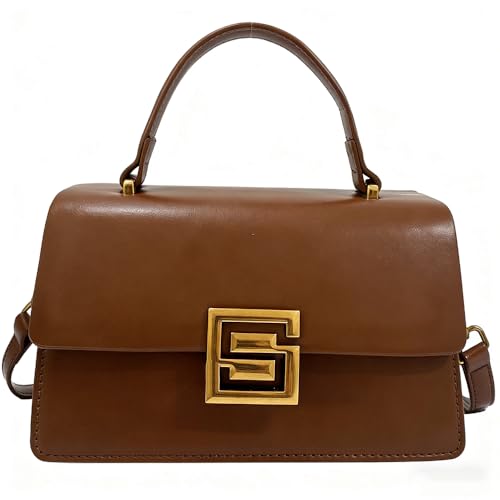 Image of Designer Satchel Purses For Women, Small Cute Crossbody Handbag, Ladies Vegan Leather Top Handle Bags