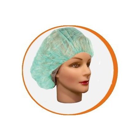 Clim Profesional - Gorro desechable redondo PP Verde plegado acordeón. Caja 1000 uds