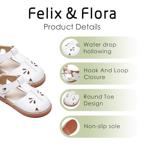 Image of Felix & Flora Toddler Girls Sandals Soft Rubber Princess Flat Shoes Flower Girl Shoes