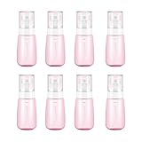 8Packs 2Oz 60ml Travel Spray Bottles Fine Mist Hairspray Bottle Plastic Empty Spray Bottles Refillable Leak Proof Spray Bottle for Perfume Essential Oils Toners Pink Color