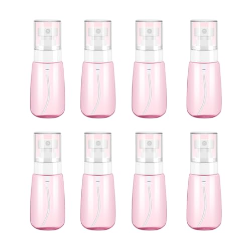 8Packs 2Oz 60ml Travel Spray Bottles Fine Mist Hairspray Bottle Plastic Empty Spray Bottles Refillable Leak Proof Spray Bottle for Perfume Essential Oils Toners Pink Color