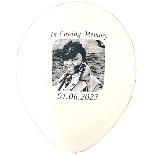 Photo Balloons with Picture and Custom Personalized Printing for Memorials,