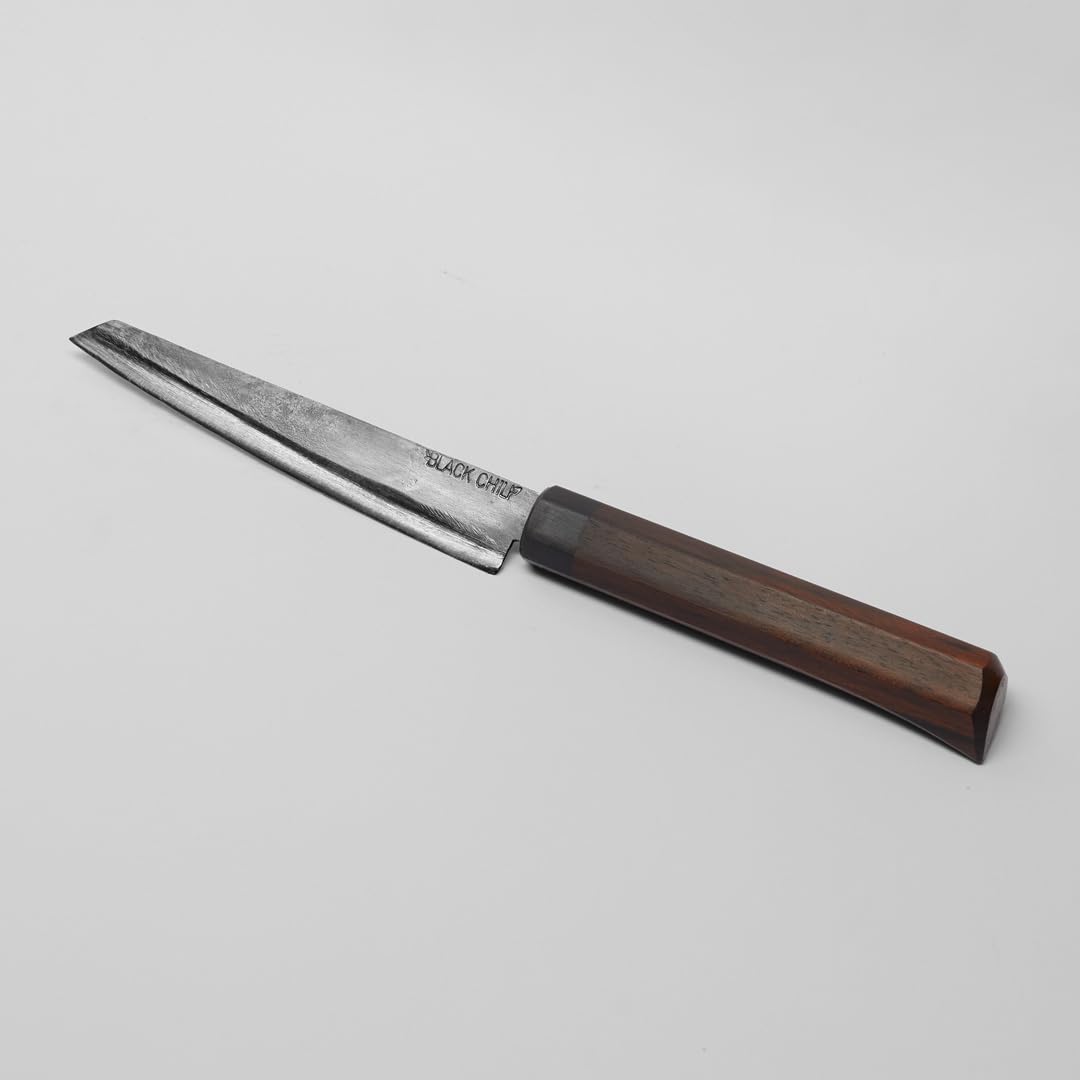 Steakmesser für Steak, Fleisch, Geflügel und Schinken | Griff: Eisenholz | 12 cm Carbonstahl Klinge | BBQ Messer für Fleisch | Grillmesser mit glatter Klinge | SCOTCH-BONNET-12