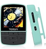 Yoton MP3 Player with Bluetooth 5.2, Expandable to 64GB, HiFi-Music, with Sports Clip and Independent Volume Button, FM Radio, Earphones Included (Green)