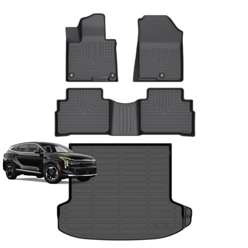 for Kia Sportage Floor Mats 2026 (Gas Only) (EX/SX/LX/X-Line) TPE Automotive All Weather Custom Car Floor Mats Cargo Liner for Kia Sportage Accessories 2026