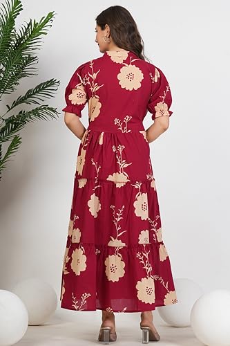 Image of Kuruti B Sheets Women's Cotton Floral Printed Regular Fit Anarkali Kurta for Women