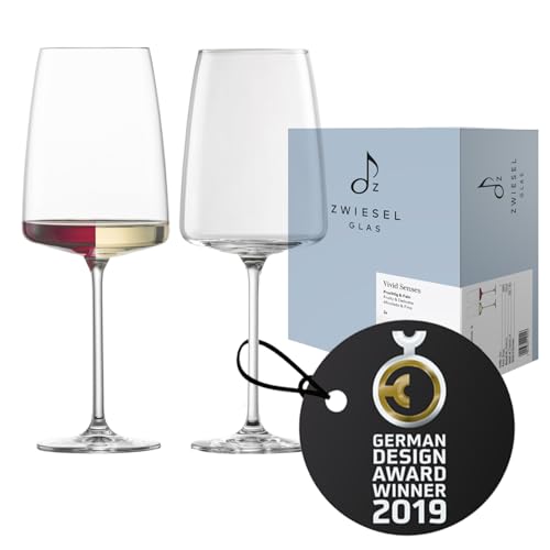 Zwiesel Glas Weinglas fruchtig & fein Vivid Senses (2-er Set) filigrane Weingläser spülmaschinenfeste Tritan-Kristallgläser Made in Germany (Art.-Nr. 122427)
