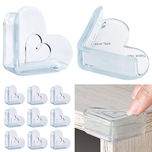 Paquete de 20 protectores de esquinas, protectores de esquinas para bebés, protectores de esquinas con adhesivos fuertes, protectores de bordes para mesas y muebles, fácil de instalar