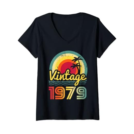 Mujer Vintage 1979 Divertido 43 años Hombres y mujeres 43 cumpleaños Camiseta Cuello V