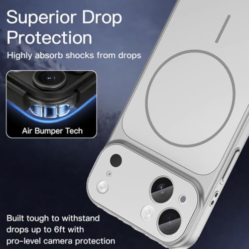 Image of SHINESTAR Converter Case for iPhone 14 | Premium Protective Mag-Safe Cover | iPhone 17 Pro / 17 Pro Max Series Style Design | in-Built Camera Guard | Wireless Charging Compatible - Silver