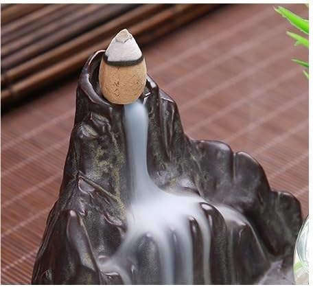 Incense Burner Backflow Incense Cone Incense Burner with Small Glass Cylinder Incense Burner Creative Home Decoration Incense Cone Holder