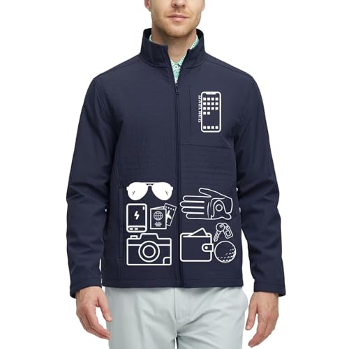 M MAELREG Mens Jacket Zipper Pockets Softshell Lightweight Water-Resistant Windbreaker Golf Spring Fall Jackets for Men4
