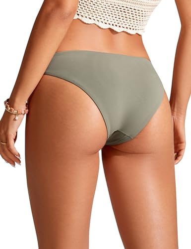 Image of CRZ YOGA Low Waisted Bikini Bottoms | Mid Cut Leg, Medium Bum Coverage, Full Lining, Swim, Bathing Suit Briefs for Women