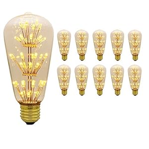 mengjay® 10 stuks Vintage Edison-gloeilamp G95 3W 300LM 3000 K LED Diamond Star Retro gloeilamp Warm Wit AC 220-240V…