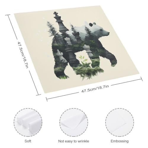 Servilletas de tela con diseño de panda y ajedrez para dar un toque divertido a tu comedor diario 3