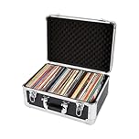 Trintion CD Storage Case - Holds 96 CDs, Portable Aluminium Media Holder with Handles and Lock for Albums, Games, Music - 44.5X45X21.5CM Water Resistant Box (60 CDs)