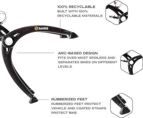 Saris Bones 3-Bike Trunk Rack Bicycle Carrier, Durable, Rust-Free, Anti-Sway Straps, Fits Most Vehicles, Made in USA, Arc-Based Design, 100% Recyclable Materials by Saris - Image 4