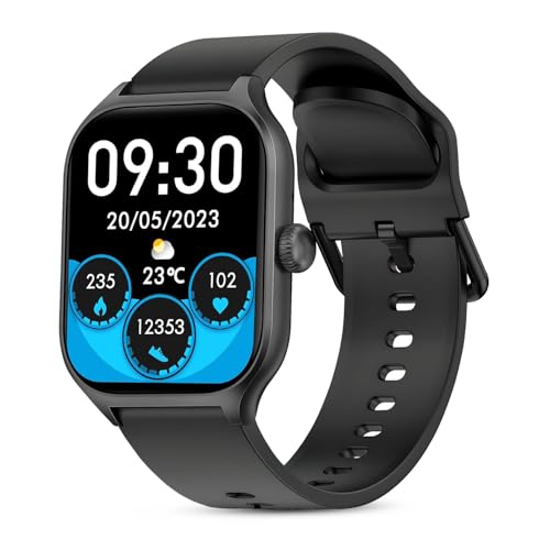 Image of PunnkFunnk H9 Smart Watch 2.01 inch TFT Display, Bluetooth 5.0 with 100+ Sports Mode, Heart Rate & Blood Oxygen Monitor, Call & Message Reminders Compatible for Android & iOS, IP67 Waterproof(Black)