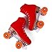 NVGSHO Adult Roller Skates, Pu Leather High Top Double-Row Roller Skates, Aluminum Alloy Base Frame, Perfect for Outdoor Sports and Automatic Walking, with Bags,Red,Men's US13