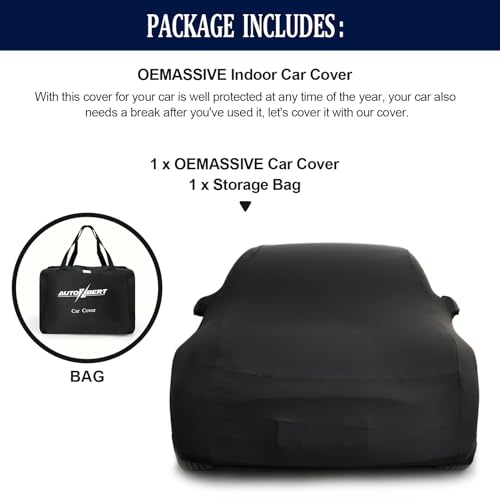 Image of for Ford Mustang Car Cover Indoor,Stretch Satin Indoor Car Cover for Mustang,Dust-Proof Protection Breathable Full Ford Mustang Indoor Car Cover with Luxury Storage Bag,Black