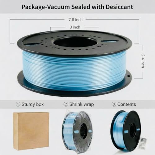 Image of Silk PLA 3D Printing Filament 1.75mm Filajoy3D 3D Printing Filament 1KG, Dimensional Accuracy ±0.03mm, Compatible with Most FDM 3D Printers, Blue