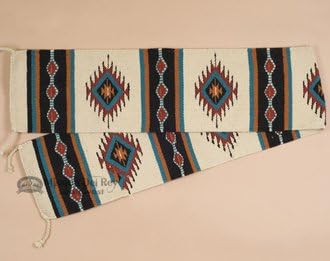 Southwest Native American Style Table Runner -100% Hand Woven Wool -10"x80"