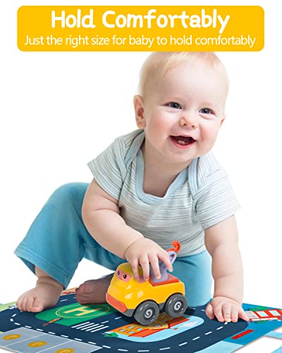Baby Truck Cars Toys For 1 2 3 Year Old Boy Girl, Baby Toys 12-18 Months, Kids Car Toys Push And Go Vehicle 6 Pcs Set With Play Mat/Storage Bag, 1 Year Old Boy Girl Gifts, Toddler Toys Age 1-3 Gifts #TOP6