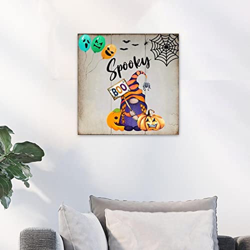 Panneau mural bois citrouille Halloween rustic chic decoration salon