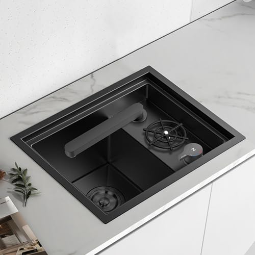 Grifo plegable negro para fregadero de caravana y ventanas de cocina 4
