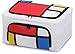 Astro Clothes Storage Bag, Clothes Storage Bins Foldable Closet Organizers with Wire, Zipper, Top and Front Bins for Sweaters, T-Shirts, Blankets, Red Yellow White Blue, Artwork, Piet Mondrian Style