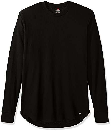 Southpole Men's Long Sleeve Basic Scallop Thermal with Side Zipper Details