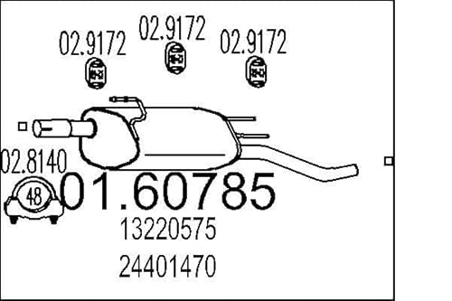 MTS Silencieux arrière Pot d'Échappement 01.60785