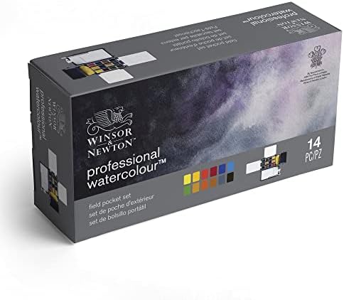 Winsor & Newton 190685 Artist's Water Colour Field Box Drawing Set with Half Pan - Pack of 12