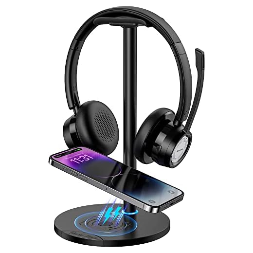 Trådlöst laddningsstativ för hörlurar, ny Bee 10 W/7,5 W QI-laddare trådlös laddningsdyna med hörlursstativ 2-i-1 för Samsung S9/S8/S8+, iPhone XS Max/XS/X/iPhone 8/8 Plus, Nexus, HTC, LG och mer