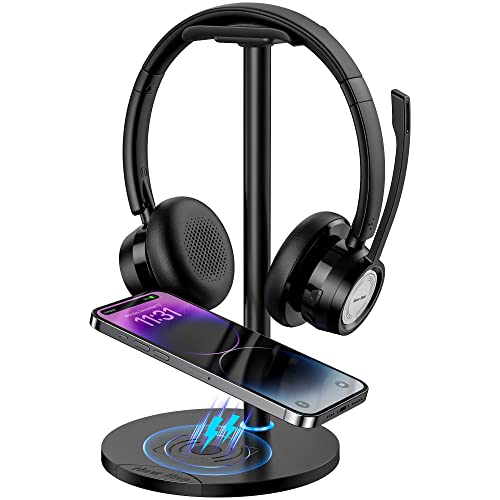 New Bee Cargador Inalámbrico Rápida 10/7.5/ 5W con Soporte Auriculares para iPhone XS MAX/XS/XR/X/...