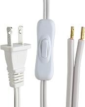 Lamp Cord has Button Switch,American Standard Polar Plug, Suitable for Replacing Desk Lamp Switch Wire and Other Small Appliances,8 Feet,White