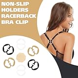 Fasionato Bra Strap Racerback Clips with Nipple Covers, 6 Pack – Non-Slip Bra Strap Holders for Women – Adjustable Racerback Converter, Black Beige & Clear - Image 2