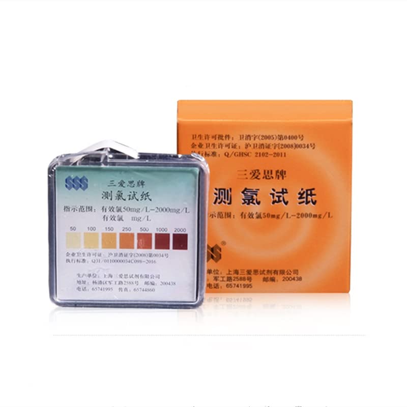 5 Cajas/Paquete de Laboratorio 0-25 MG/l 10-250 MG/l 50-2000 MG/l Papel de Prueba de medición de Cloro Papel de Cloro Residual for experimentos Escolares (Size : 0-25mg per Liter)