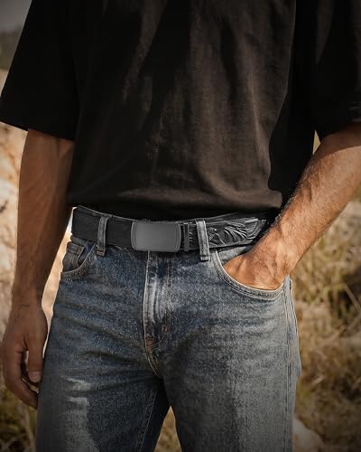 Image of CHAOREN Mens Belt Leather Ratchet Belt - Customizable Fit, Effortless Style (35mm)