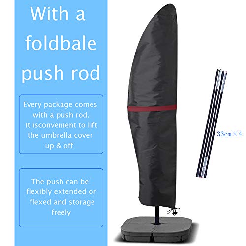Shieldo Patio Umbrella Covers,Light-Weight and Durable Cantilever Umbrella Cover,420D Waterproof Patio Umbrella Covers for 9ft with Push Rod