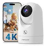FOSCAM 4K Indoor Camera, 20X Zoom PTZ WiFi Camera for Home Security, Auto Tracking with Radar Sense, Baby Monitor/Pet Cameras with Phone app, Human/Motion/Sound Detection,Compatible with Alexa Google