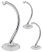 Silver Glass Ornament Display Stands - 9"H Ornament Stands - Set of 3 - Hand Blown Glass - Silver Display Stands - Ornament Holders