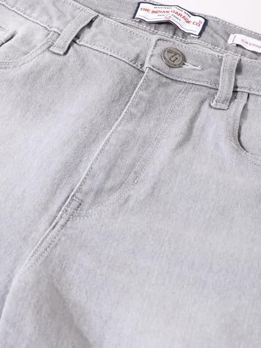 Image of The Indian Garage Co Men Slim Straight Fit Solid Mid-Rise Stretchable Jeans