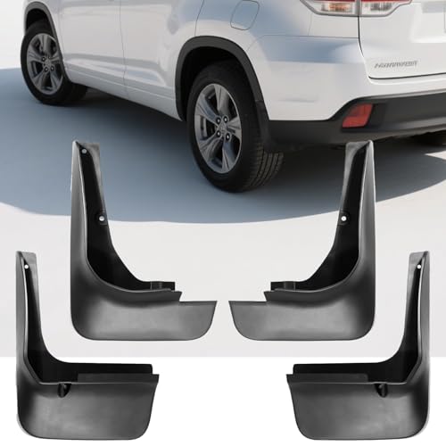 Image of Mud Flaps for Toyota Highlander 2012-2014, Heavy Duty No-Drill Mud Guards & Splash Guards, All-Weather Protection (Set of 4)