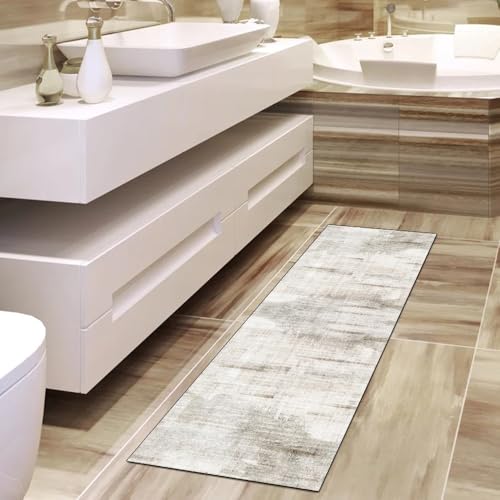 Alfombra pasillo lavable y antideslizante gris decorativa 110x220cm 4