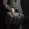 Maletín de Cuero Vintage MaheTri Jefferson (Verde) para Portátil de 16" para Hombre y Mujer | Bolso Tipo Cartera para Portátil | Bolso de Cuero Buffalo de Grano Completo para Oficina y Negocios | Bolso Cruzado de Hombro 5