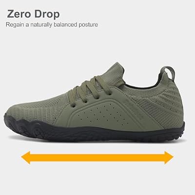 relxfeet Men's Barefoot Trail Running Shoes Minimalist Wide Toe Box Design Zero Drop Non-Slip Rubber Sole for Gym Hiking Walking