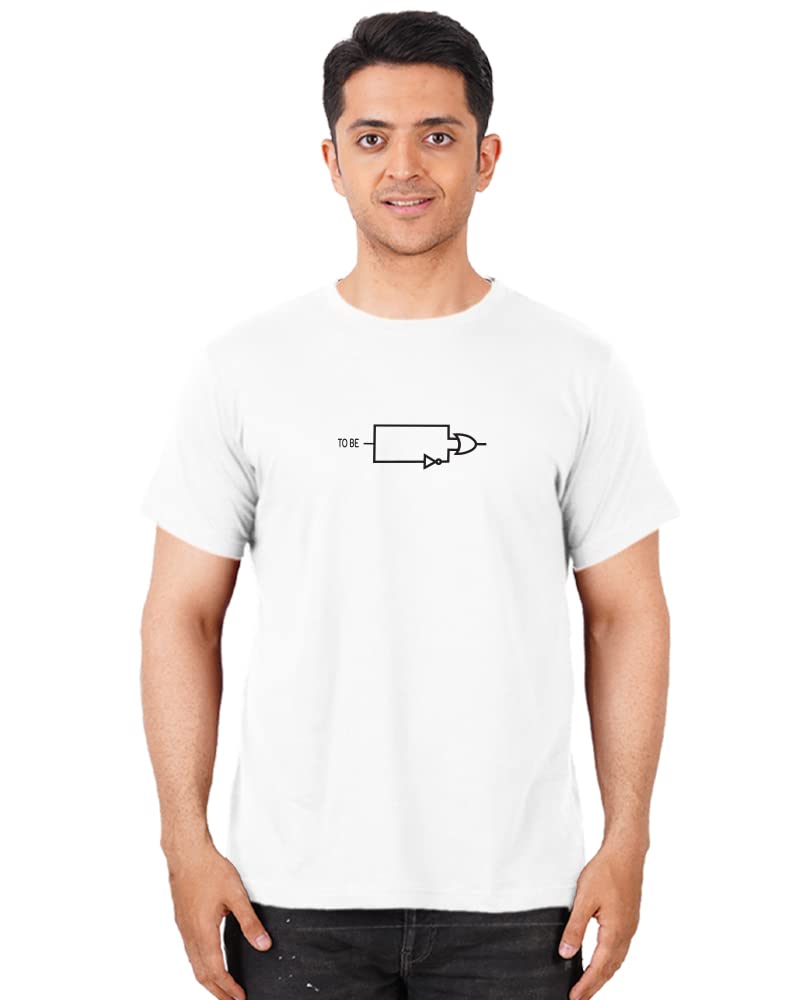 DUDEMEto Be Logic Cricuit Printed T-Shirts | 100% Cotton T-Shirts | 180 GSM Double Bio-Washed T-Shirts